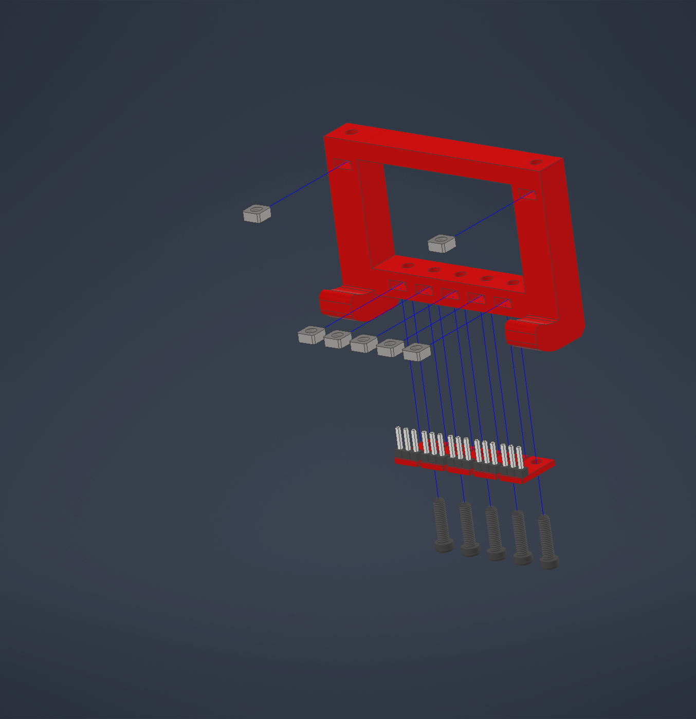 Exploded view of skid and sensor array
